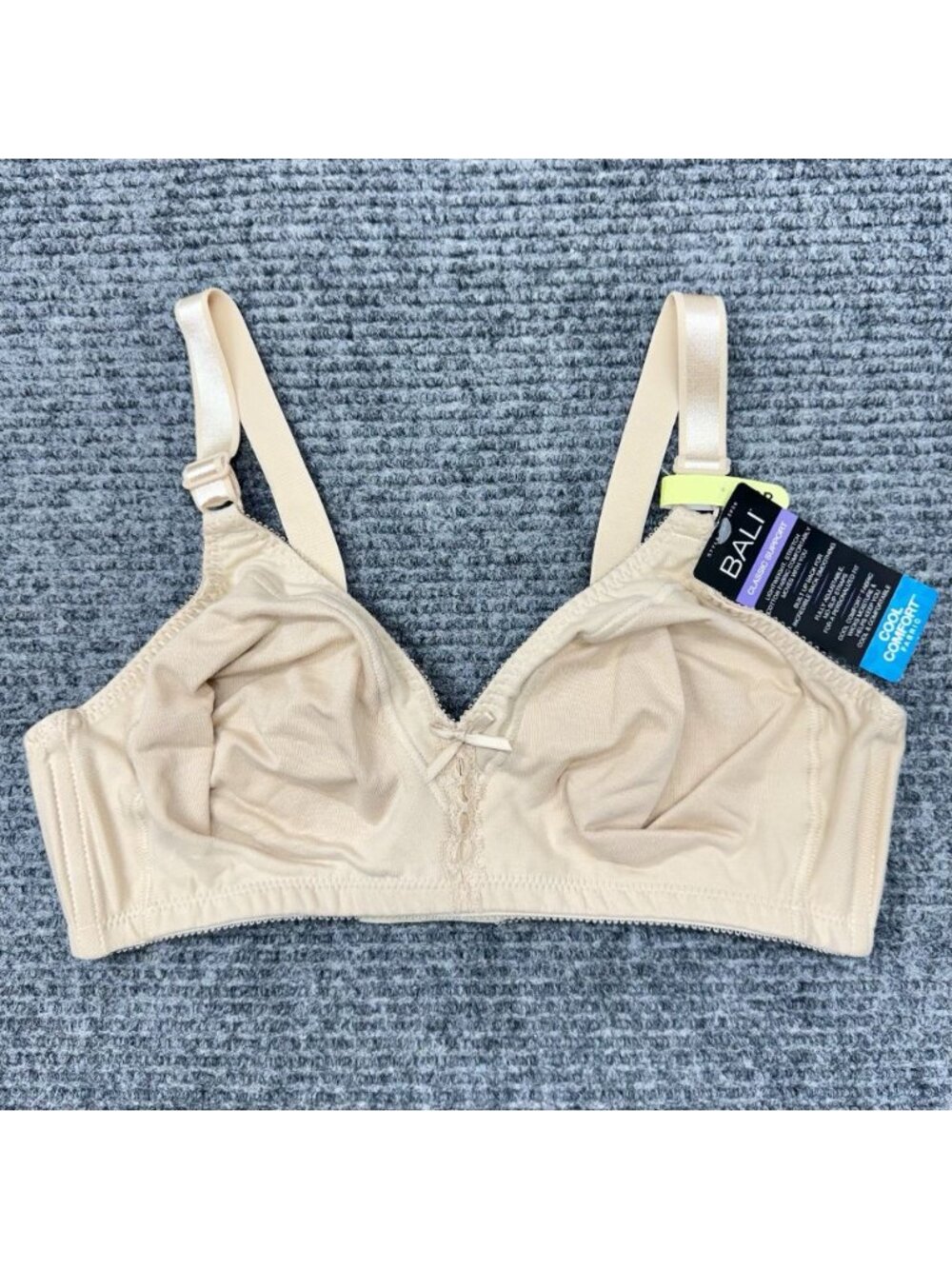 Bali Bra 38B Beige Cotton Double Classic Support Wire Free Cool Comfort 3036 NEW